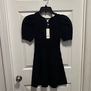 GB Girls Black Puff Sleeve Mini Dress